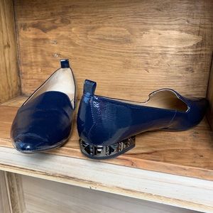 Franco Sarto Blue Patent Flats